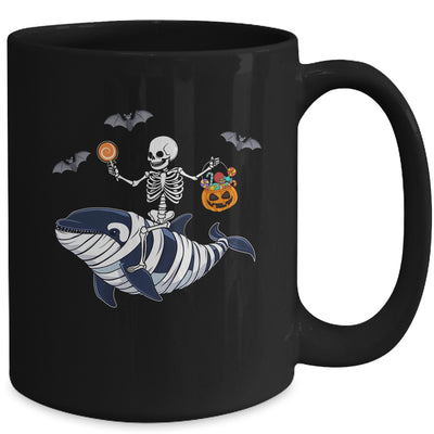 Skeleton Riding Mummy Orca Halloween Costume Whale Mug | teecentury