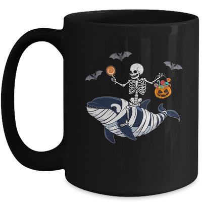Skeleton Riding Mummy Orca Halloween Costume Whale Mug | teecentury