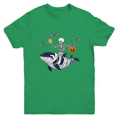 Skeleton Riding Mummy Orca Halloween Costume Whale Youth Shirt | teecentury