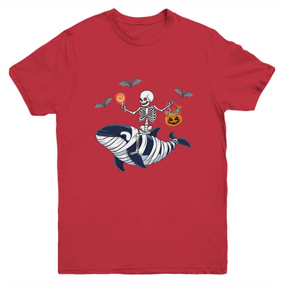 Skeleton Riding Mummy Orca Halloween Costume Whale Youth Shirt | teecentury