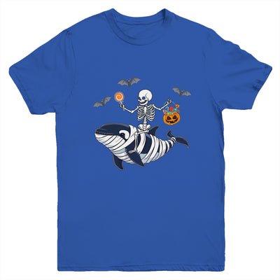 Skeleton Riding Mummy Orca Halloween Costume Whale Youth Shirt | teecentury