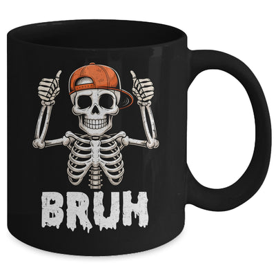 Skeleton Rock On Bruh Halloween For Men Boy Kids Funny Mug | teecentury
