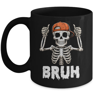 Skeleton Rock On Bruh Halloween For Men Boy Kids Funny Mug | teecentury