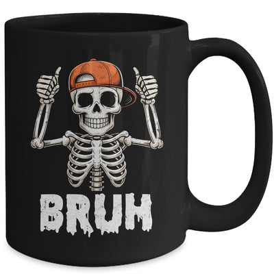 Skeleton Rock On Bruh Halloween For Men Boy Kids Funny Mug | teecentury