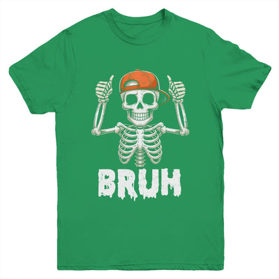 Skeleton Rock On Bruh Halloween For Men Boy Kids Funny Youth Shirt | teecentury