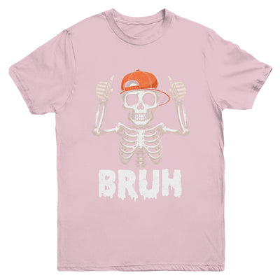 Skeleton Rock On Bruh Halloween For Men Boy Kids Funny Youth Shirt | teecentury