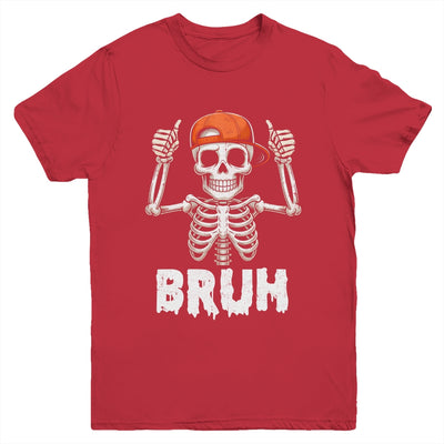 Skeleton Rock On Bruh Halloween For Men Boy Kids Funny Youth Shirt | teecentury
