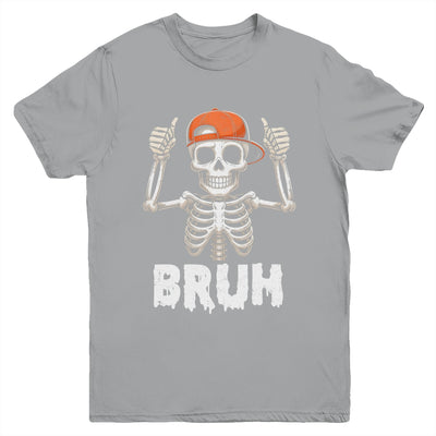 Skeleton Rock On Bruh Halloween For Men Boy Kids Funny Youth Shirt | teecentury