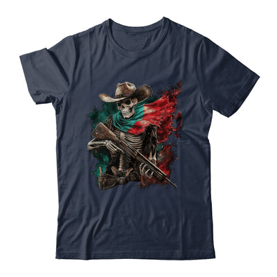 Skeleton Skull Cowboy Hat Mexico Flag USA Gun Scary Horror Shirt & Hoodie | teecentury