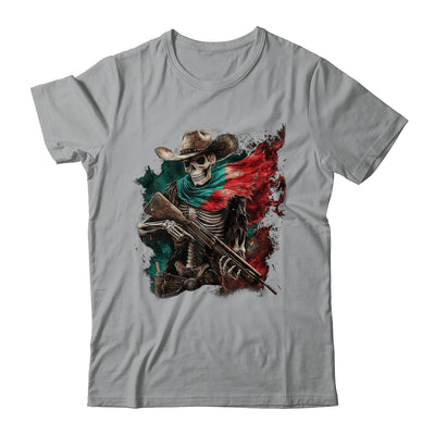 Skeleton Skull Cowboy Hat Mexico Flag USA Gun Scary Horror Shirt & Hoodie | teecentury