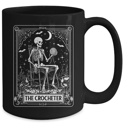 Skeleton The Crocheter Tarot Card Knitter Crochet Lover Mug | teecentury