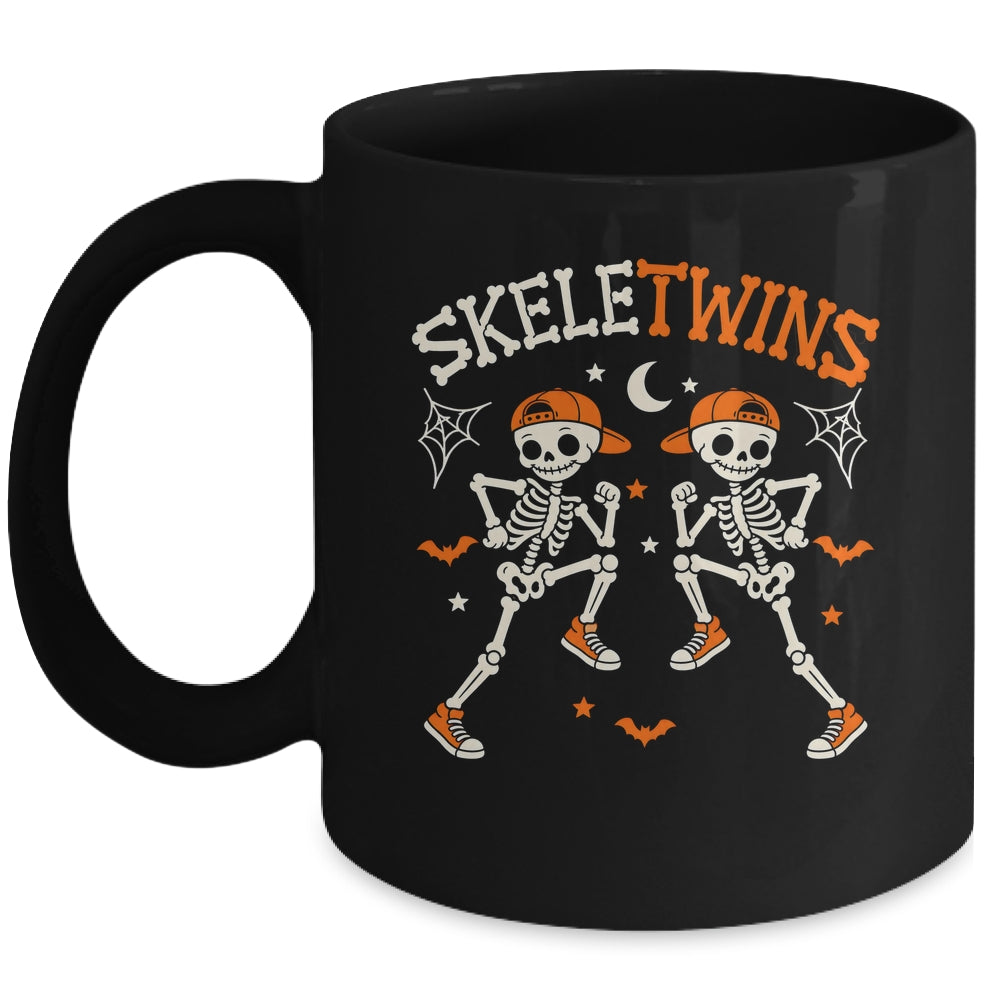 Skeletwins Skeletons Halloween Matching Funny Dancing Twins Mug | teecentury