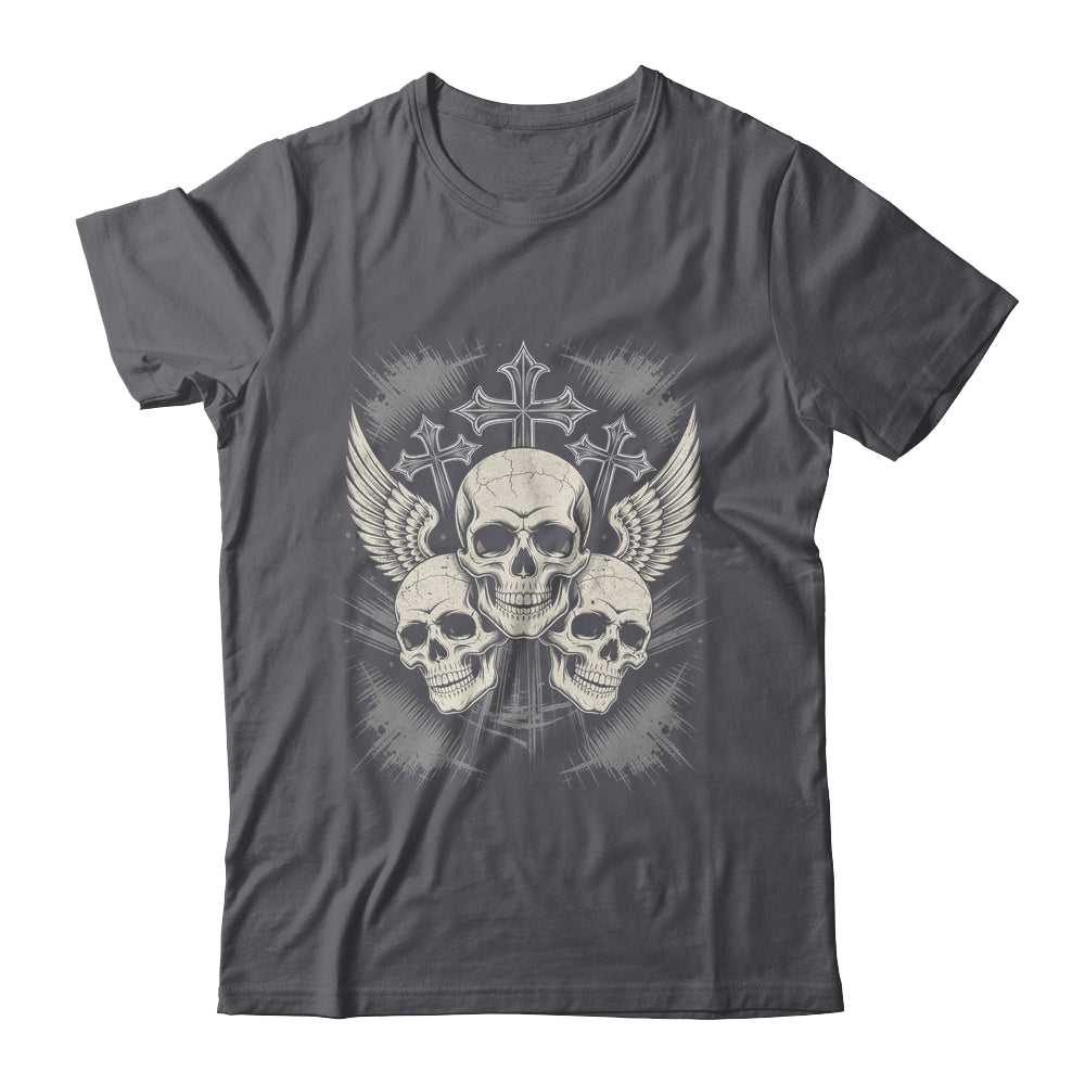 Skulls Cross Goth Rock Grunge Gothic Winged Aesthetic Shirt & Hoodie | teecentury