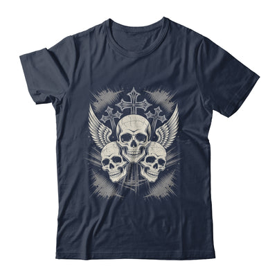 Skulls Cross Goth Rock Grunge Gothic Winged Aesthetic Shirt & Hoodie | teecentury