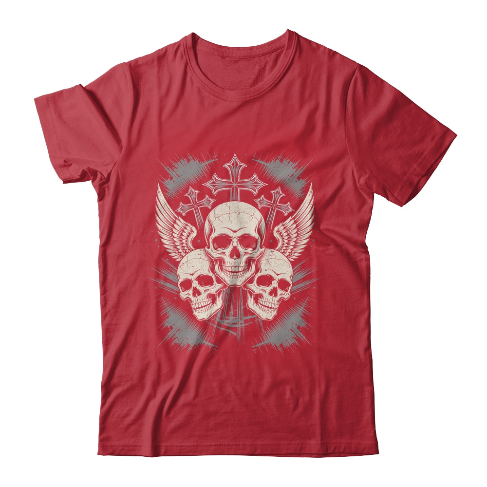 Skulls Cross Goth Rock Grunge Gothic Winged Aesthetic Shirt & Hoodie | teecentury