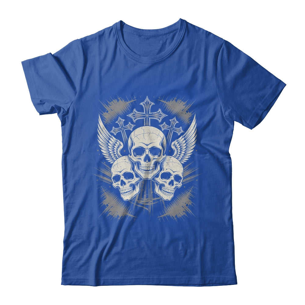 Skulls Cross Goth Rock Grunge Gothic Winged Aesthetic Shirt & Hoodie | teecentury