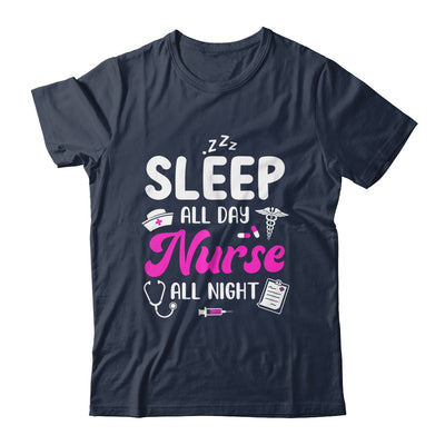 Sleep All Day Nurse All Night Funny Nursing ER RN LPN CNA Shirt & Tank Top | teecentury