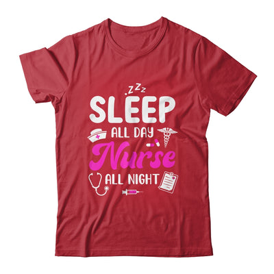 Sleep All Day Nurse All Night Funny Nursing ER RN LPN CNA Shirt & Tank Top | teecentury