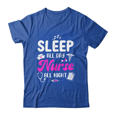 Sleep All Day Nurse All Night Funny Nursing ER RN LPN CNA Shirt & Tank Top | teecentury