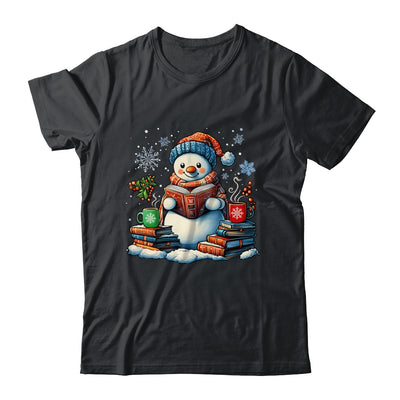 Snowman Reading Book Lovers Christmas Bookworm Librarian Shirt & Sweatshirt | teecentury