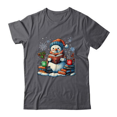 Snowman Reading Book Lovers Christmas Bookworm Librarian Shirt & Sweatshirt | teecentury
