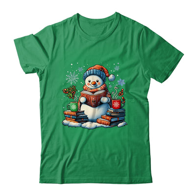 Snowman Reading Book Lovers Christmas Bookworm Librarian Shirt & Sweatshirt | teecentury