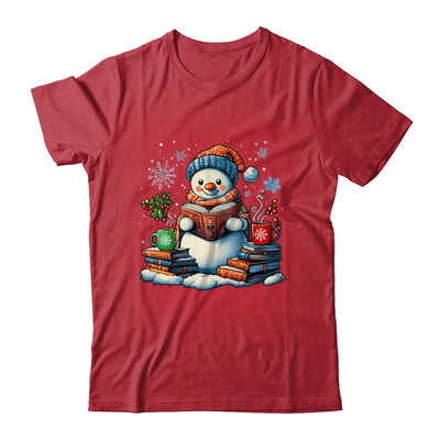 Snowman Reading Book Lovers Christmas Bookworm Librarian Shirt & Sweatshirt | teecentury