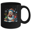 Snowman Reading Book Lovers Christmas Bookworm Librarian Mug | teecentury