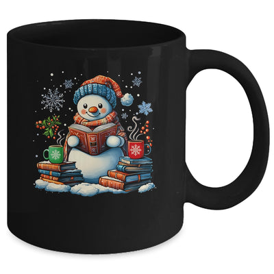 Snowman Reading Book Lovers Christmas Bookworm Librarian Mug | teecentury