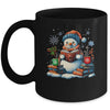 Snowman Reading Book Lovers Christmas Bookworm Librarian Mug | teecentury