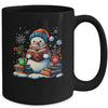 Snowman Reading Book Lovers Christmas Bookworm Librarian Mug | teecentury