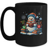 Snowman Reading Book Lovers Christmas Bookworm Librarian Mug | teecentury