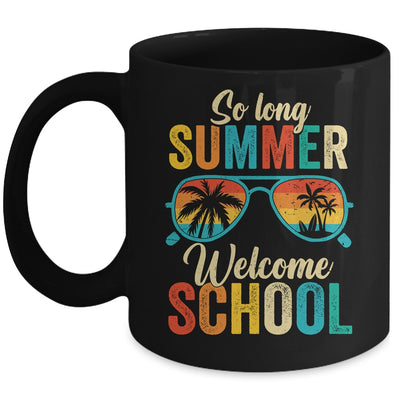 So Long Summer Welcome School Vintage Groovy Back To School Mug | teecentury