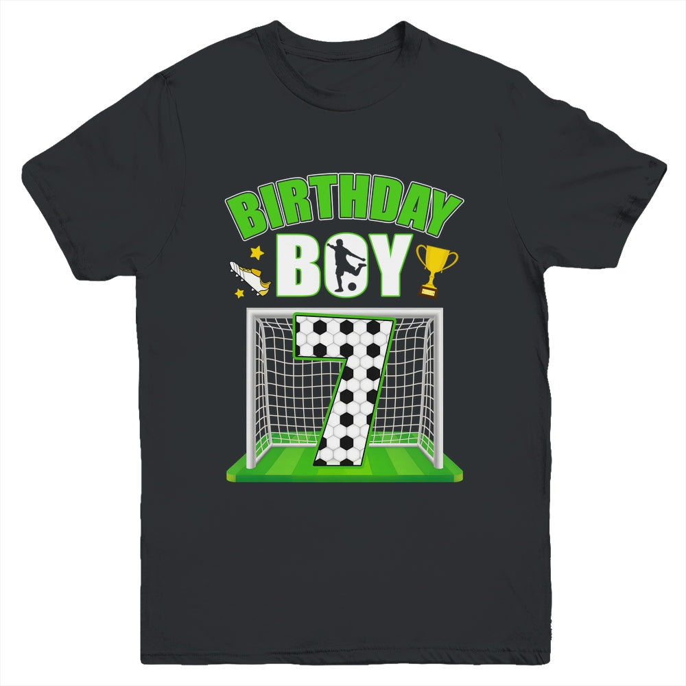 Soccer 7th Birthday Boy 7 Year Old Sport 7yr Boys Party Youth Shirt | teecentury