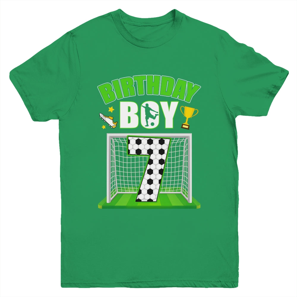 Soccer 7th Birthday Boy 7 Year Old Sport 7yr Boys Party Youth Shirt | teecentury
