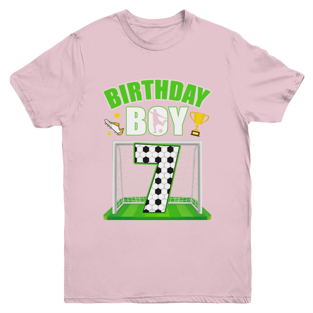 Soccer 7th Birthday Boy 7 Year Old Sport 7yr Boys Party Youth Shirt | teecentury