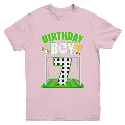 Soccer 7th Birthday Boy 7 Year Old Sport 7yr Boys Party Youth Shirt | teecentury