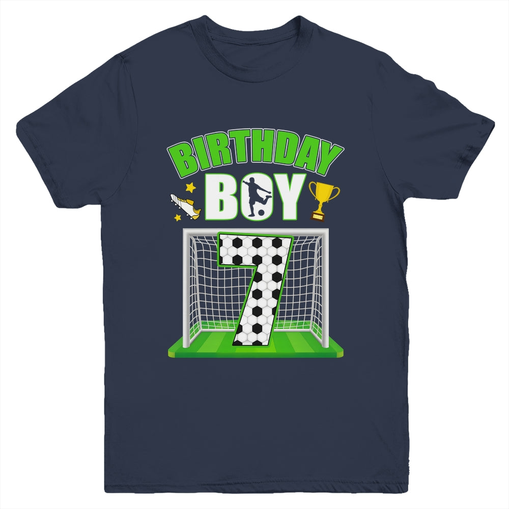 Soccer 7th Birthday Boy 7 Year Old Sport 7yr Boys Party Youth Shirt | teecentury