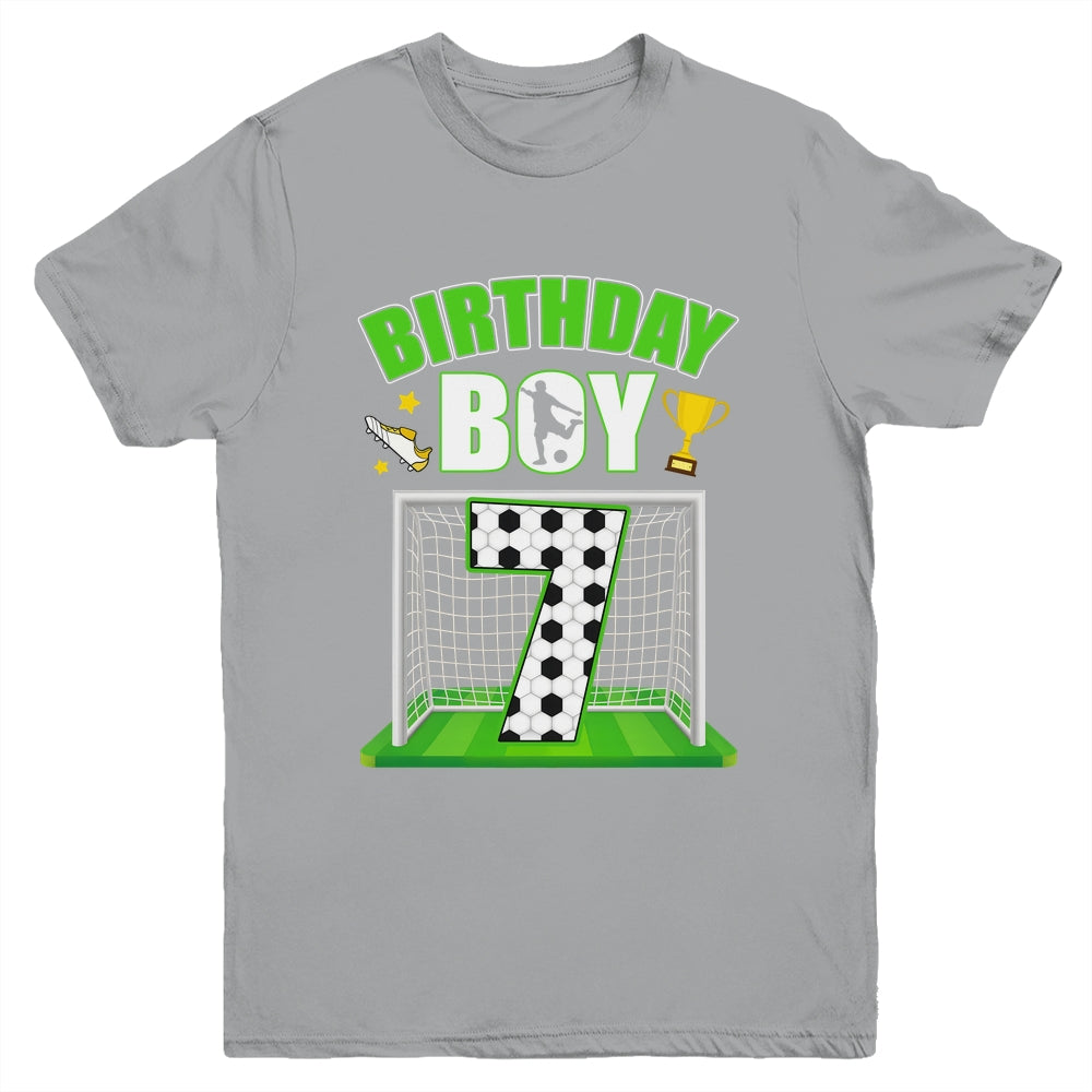 Soccer 7th Birthday Boy 7 Year Old Sport 7yr Boys Party Youth Shirt | teecentury