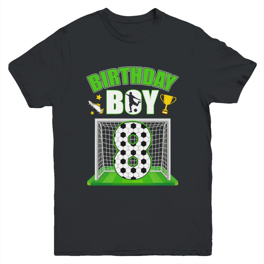 Soccer 8th Birthday Boy 8 Year Old Sport 7yr Boys Party Youth Shirt | teecentury