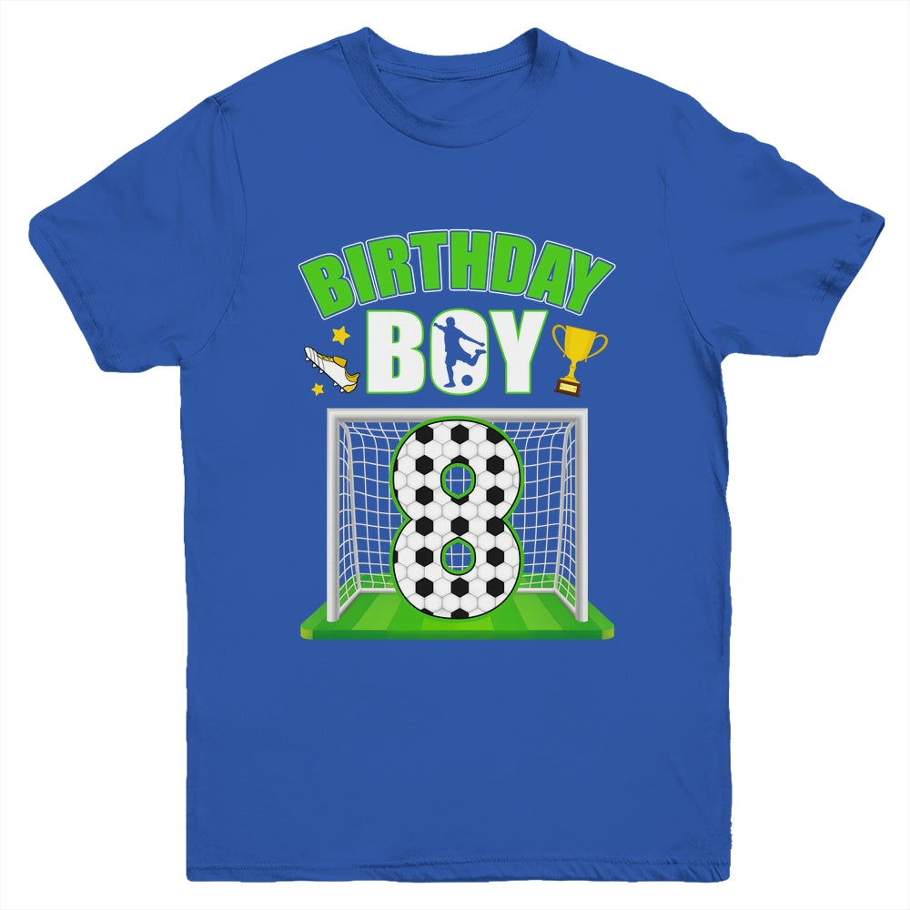 Soccer 8th Birthday Boy 8 Year Old Sport 7yr Boys Party Youth Shirt | teecentury