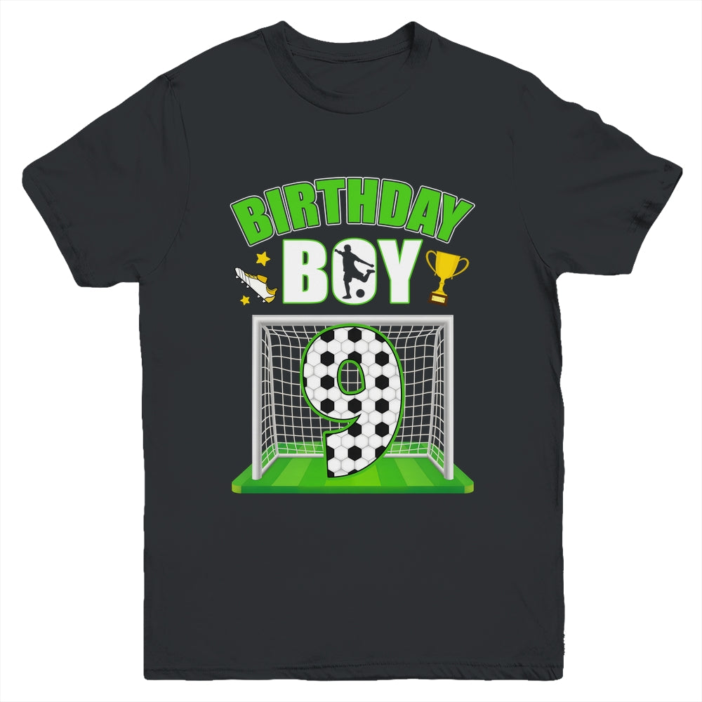 Soccer 9th Birthday Boy 9 Year Old Sport 7yr Boys Party Youth Shirt | teecentury