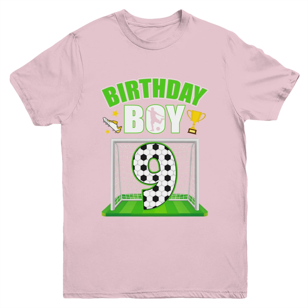 Soccer 9th Birthday Boy 9 Year Old Sport 7yr Boys Party Youth Shirt | teecentury