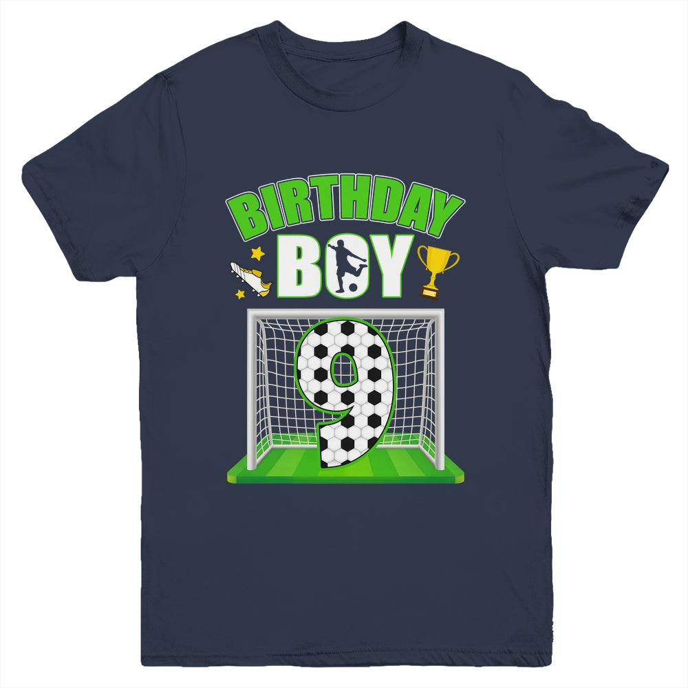 Soccer 9th Birthday Boy 9 Year Old Sport 7yr Boys Party Youth Shirt | teecentury