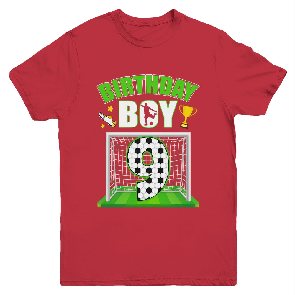 Soccer 9th Birthday Boy 9 Year Old Sport 7yr Boys Party Youth Shirt | teecentury