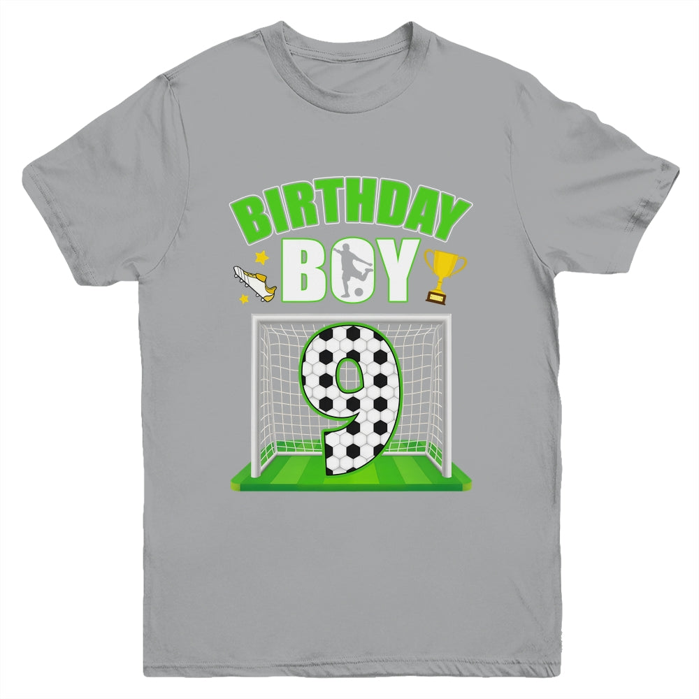 Soccer 9th Birthday Boy 9 Year Old Sport 7yr Boys Party Youth Shirt | teecentury
