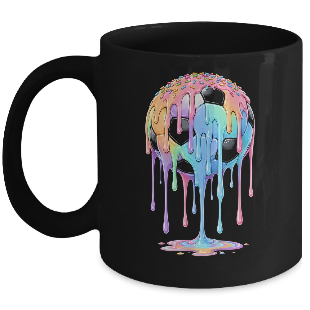 Soccer Ball Ice Cream Dripping Cute Soccer Drip Boys Girls Mug | teecentury