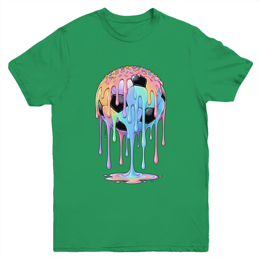 Soccer Ball Ice Cream Dripping Cute Soccer Drip Boys Girls Youth Shirt | teecentury