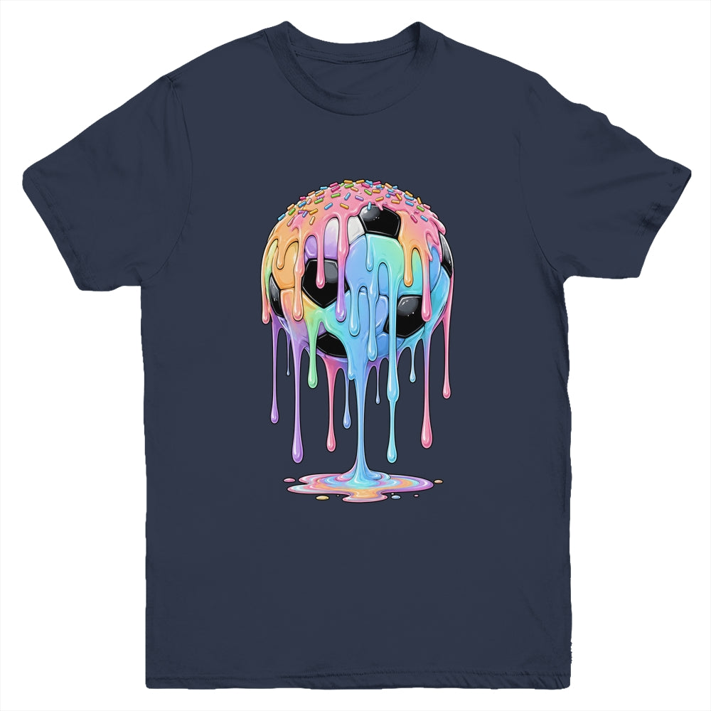 Soccer Ball Ice Cream Dripping Cute Soccer Drip Boys Girls Youth Shirt | teecentury