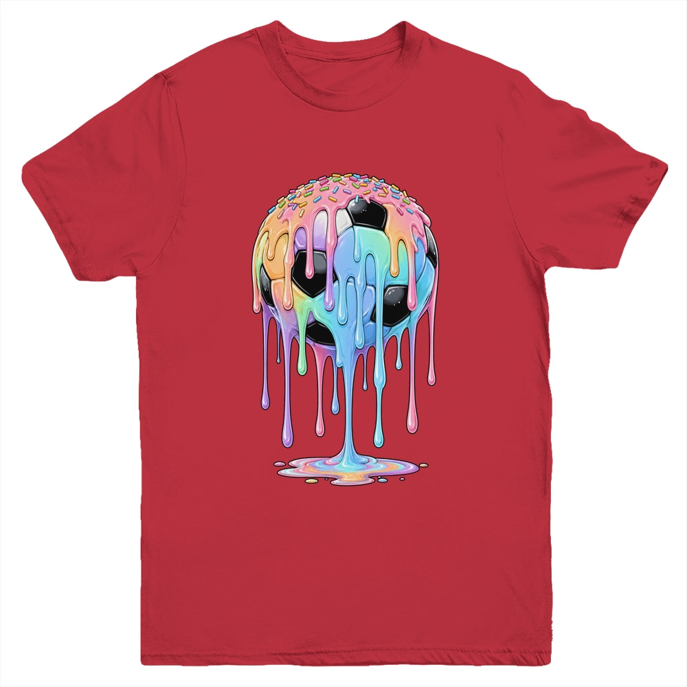 Soccer Ball Ice Cream Dripping Cute Soccer Drip Boys Girls Youth Shirt | teecentury